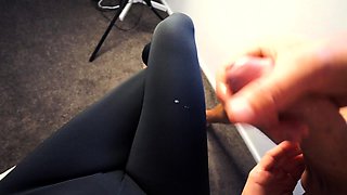 Amateur redhead handjob and a blowjob with a facial