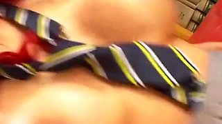 Big tits with blowjob and fuck in the classroom
