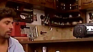 Beautiful Brunette Fucked Hard by His Husband in Kitchen