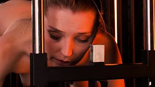 CinematicKink - Maria Anjel Machine Fucked In Slave Cage