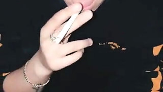 Smoking Blonde Teen Sucks Cock and Swallows Mouthful of Cum