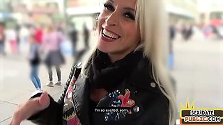 Pulled blonde cougar gets doggystyled