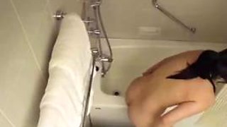 Domestic plump young lady masturbates in the bathroom: Big Tits, Asian  Solo Porn