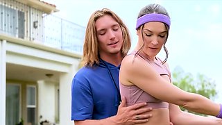 Tall and sporty MILF goddess instructor