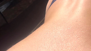 The sweet blonde wanted to get it outside