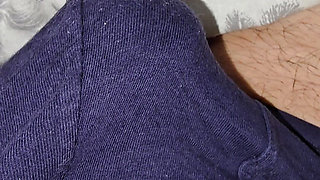 Step mom hand slip on step son blue underwear touching his dick