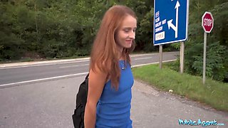 Public Agent Hitchhiking redhead loves my big cock