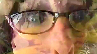 Sexy Granny Wearing Glasses Sucks and Drains a Fat Cock