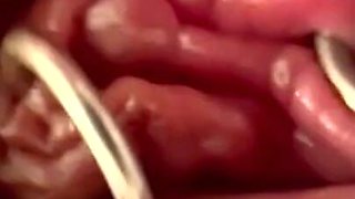 Extreme Close Up Rubbing My Pierced Clit by MakeUp Brush and Huge Orgasm make me completely Wet my Pussy