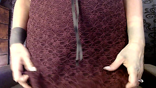 Peach Panties Cameltoe Under Sexy Lace Skirt