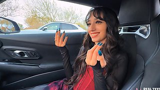 Alex Jett's pov sex in a car with a beautiful girl with long hair