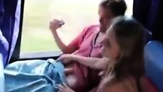 Public blowjob in bus