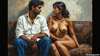 Blonde Indian girl and her three boyfriends gangbang her