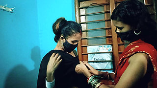 Two Bhabhi Fuck with Naughty Devar for Hard Sex, Bhabhi Teaches Fucking to Virgin Teen Devar