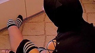 Caged Sissy Teased in Facesitting Box - Mistress Uses Her Slave as a Seat While She Plays