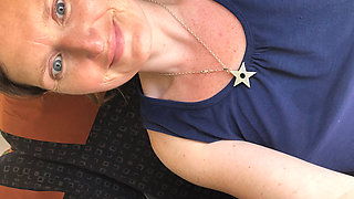 Mid flight fingering of my pierced clit and playing with my beautiful bush