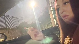 Italian Long Hair Big Tits Milf Artemisia Love Solo Cigarette Smoking and boob flashing  night Sesh