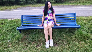 Spreading My Legs in Public Park