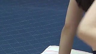 Night Workout in Sexy Mini Dress and Thong G-string Panties, Natural Tits Japanese Girl Akane Iruma
