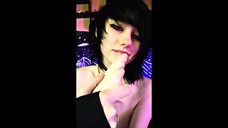 Emo teen toe sucking