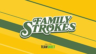 Familystrokes - curvy vixen Brittany Shae gets her meaty phat booty oiled up and banged by stepdaddy