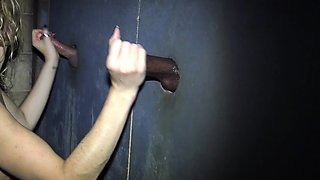 Glory hole blowjob busty amateur blonde fucking