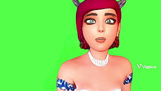 SFW Esmeralda AI animated sensual bikini modeling dance 2