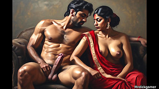 Two desi indian girl in hotel room with their office boss hot threesome pussy fucking
