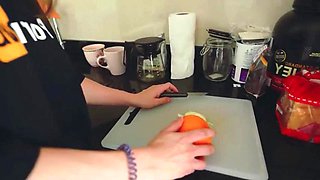 Cooking lunch was finished with hard cowgirl riding and cum2: Big Tits, Big Ass  Blowjob Porn