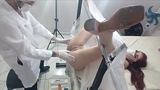 Young Latina Gets Numbed by Gynecologist - Fingering & Squirting in Medical Exam