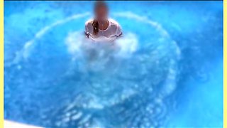 Wifey Wet Shirt in the Pool with Perfect Braless Tits