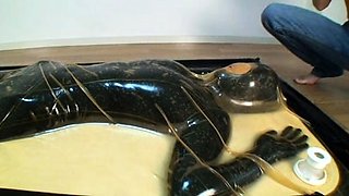 two women fetish latex asslicking and anal mff