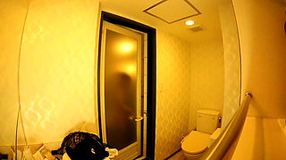 Shower dressing room before filming