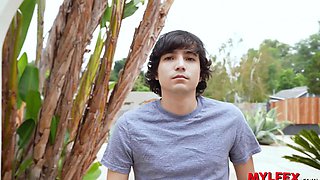 Mylfex - Lucky Boy Visits his Friend but Instead Caught his Step-Mom in the Bathroom