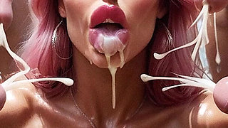 Hot Slave Hard Sex in Beach, Curvy Woman with Big Tits Sucking Big Dick, Slave Woman,ai Generation