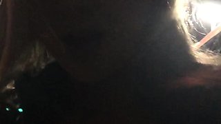 Blonde Amateur Taking Facial On Her Knees In Public