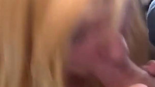 Blonde chubby fucking on the toilet