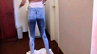 real pee desperation and pissing their jeans and pants 2018