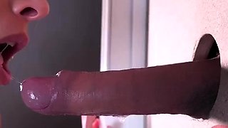 Darya Jane - Close-Up THROBBING Cock Glory Hole Blowjob