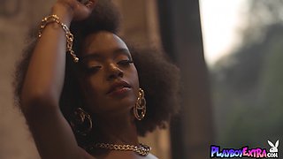 Ebony teenager dropped off her slutty dress