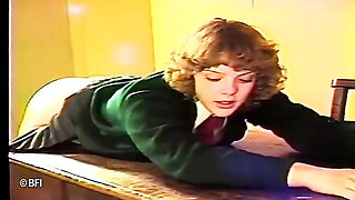 Poor teen hottie gets ass spanked on class