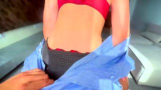 Hot redhead blowing and ravaging like a filthy slut -
