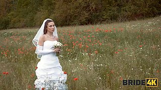 BRIDE4K. She ran away from her fianc to fuck a stranger shepherd outdoors