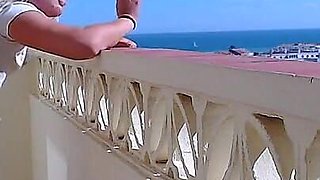 Fucked and Cumed in Her Pussy on the Balcony While Fit MILF Smokes