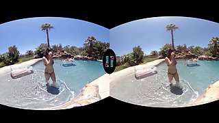 Can You Help With The Sunblock; Stepdaughter's Friend American Pool Bikini Brunette Big Tits Cumplay