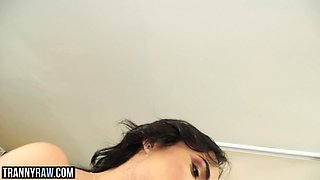 Big-bosomed Spic trans blows rides and rails