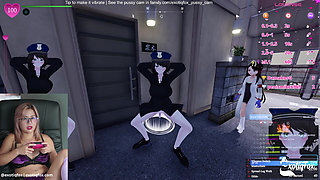 Cute Pervert Streamer Playing Secret Flasher Manaka Hentai Game Masturbation