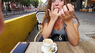 Enjoying a coffee with extra milk