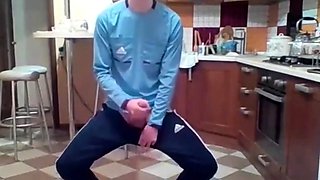 Cumming in my New Kitchen with my Big Cock