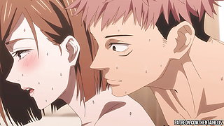 Jujutsu kaisen hentai Kugisaki gets a creampie in her tight pussy 2D animation